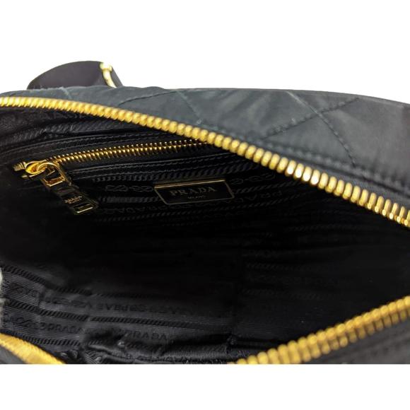 Prada Tessuto Black Quilted Nylon Triangle Logo Camera Crossbody - Picture 6 of 10